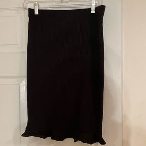 Black ruffle skirt